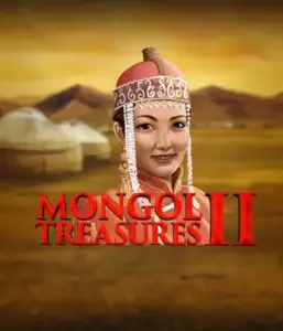 Explore the vibrant culture of Mongolia with the Mongol Treasures 2 game by Endorphina, highlighting a graceful Mongolian woman dressed in traditional attire against a golden Mongolian steppe backdrop. This graphic evokes the essence of Mongolian tradition, providing a memorable cultural journey. 